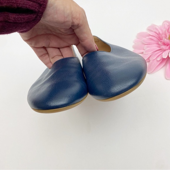 Everlane The Day Glove Leather Flats Shoes Navy Blue - Picture 5 of 11
